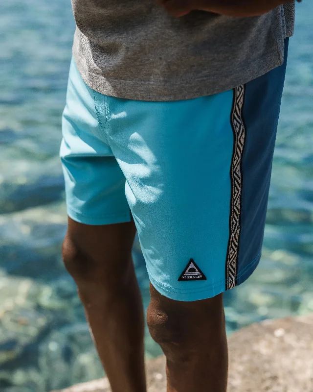 Men's wide - leg linen blend shorts for a relaxed beachside vibe    Hollow Recycled Boardshort - Blue Pool