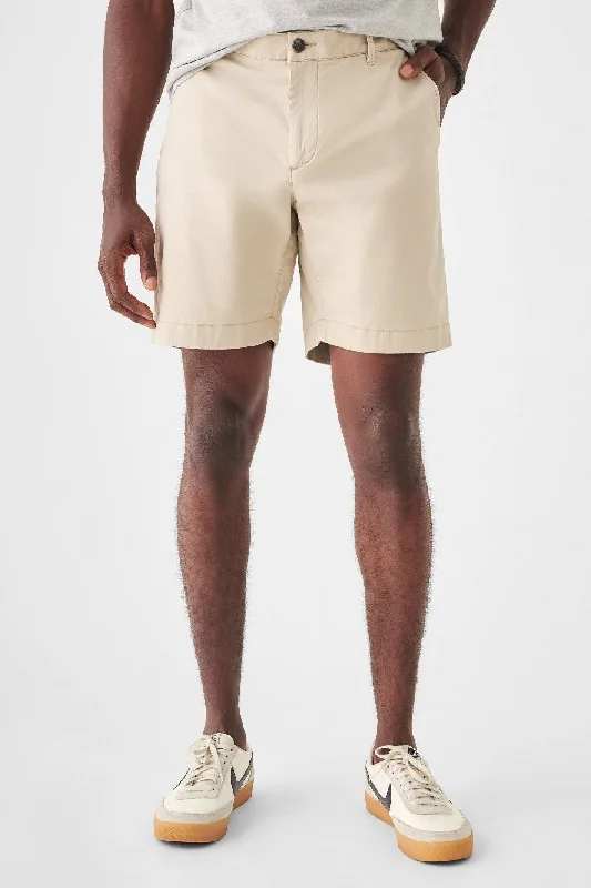 Men's pastel - colored cotton shorts for a spring - friendly outfit   Faherty Island Life Short 8'' in Spring Khaki