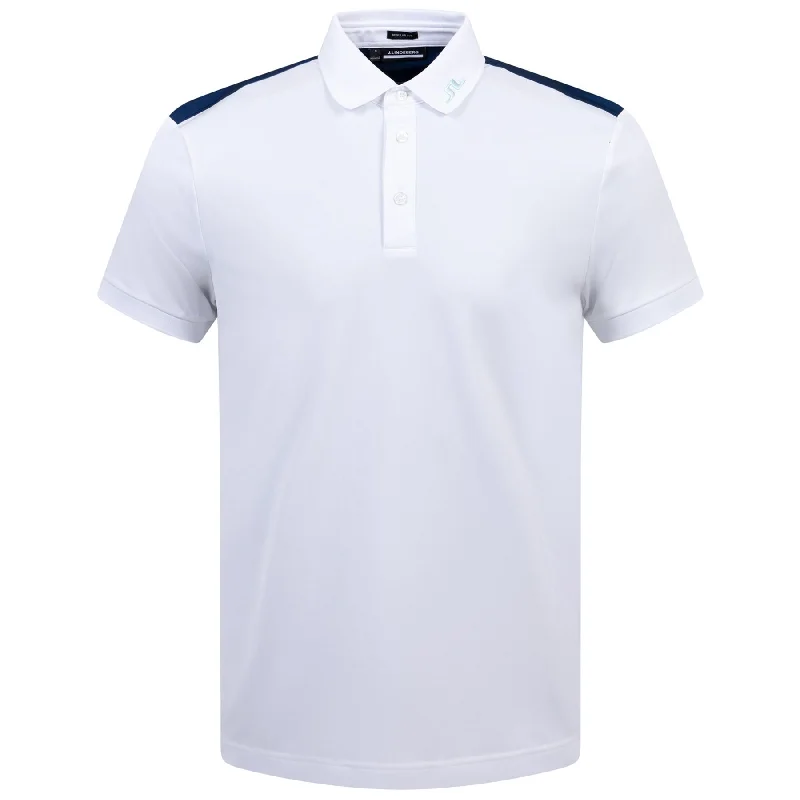 Men's button - down spread collar polo shirts for business casualJeff Regular Fit TX Jersey Polo White - SS24