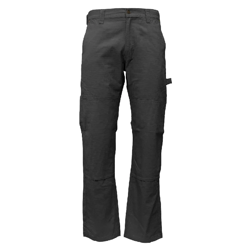 Men's plaid pattern wool blend shorts for a preppy fall style   KEY Men's Rip Stop Double-Front Dungaree_Graphite