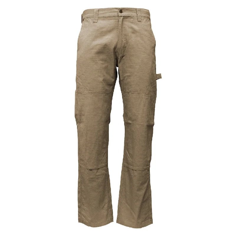 Men's breathable cotton athletic shorts for intense workouts KEY Men's Rip Stop Double-Front Dungaree_Khaki