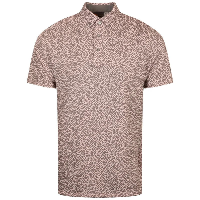 Men's button - down spread collar polo shirts for business casualLance Print Polo Pink Salt/Pewter - SS24