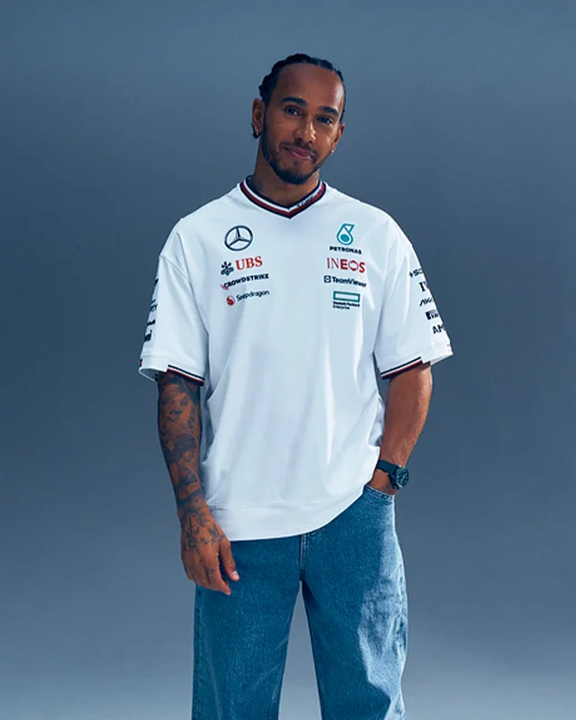 Men's antimicrobial polo shirts for odor - free daily wearLewis Oversized Mens 2024 Team Driver Tee White