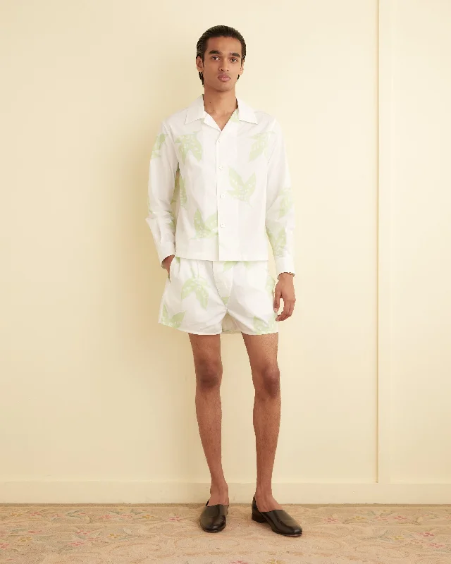 Men's drawstring casual linen shorts for a laid - back summer look Lily of the Valley Boxer Shorts