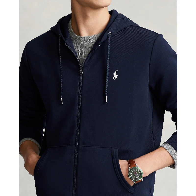 Men's long sleeve classic fit polo shirts with embroidered logosPolo Ralph Lauren - Double Knit Zip Hoodie - Aviator Navy