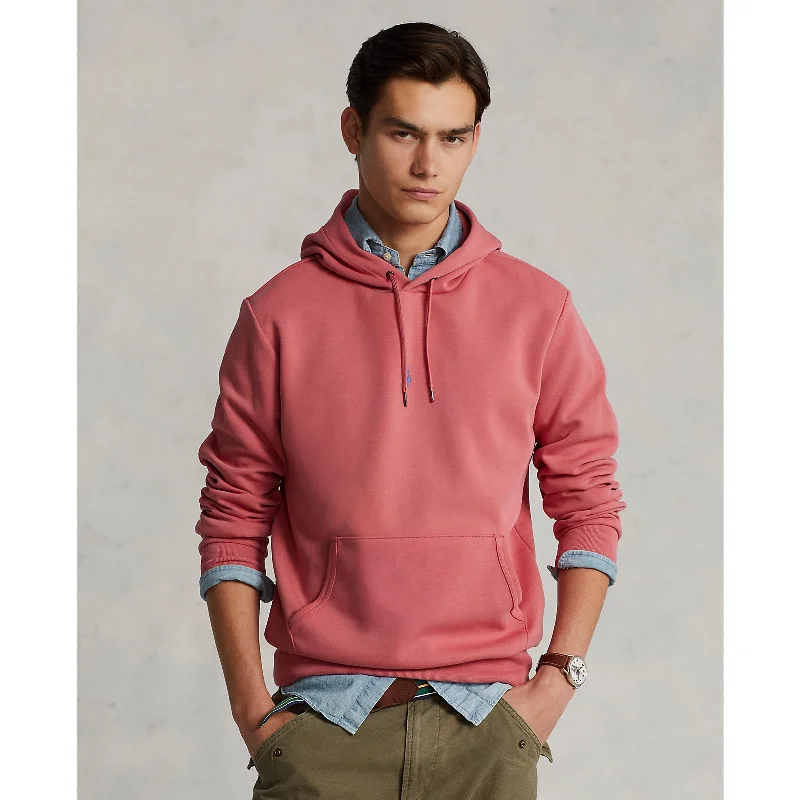 Men's stretchable athletic polo shirts for fitness workoutsPolo Ralph Lauren - Central Pony Double Knit Hoodie - Berry