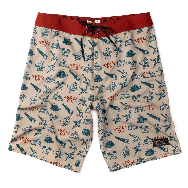 Men's camo print cargo shorts for outdoor adventures Lumberjack Boardshort: Dust