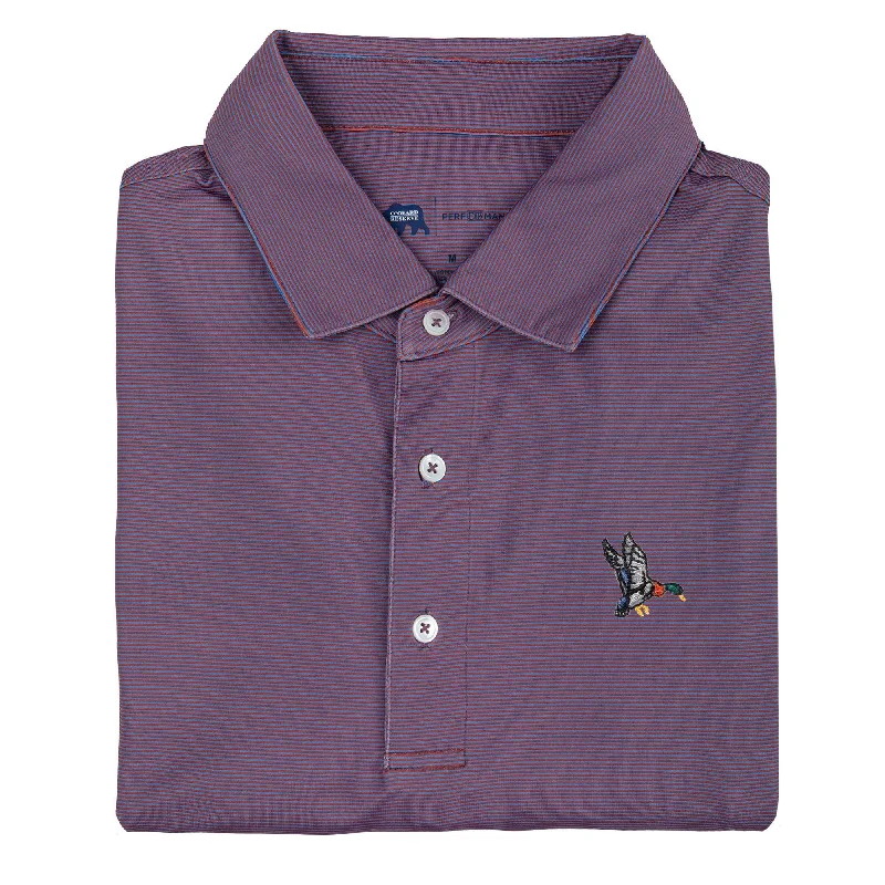 Men's UV - protected polo shirts for outdoor gardeningMallard Blade Stripe Performance Polo - Autumn Glaze