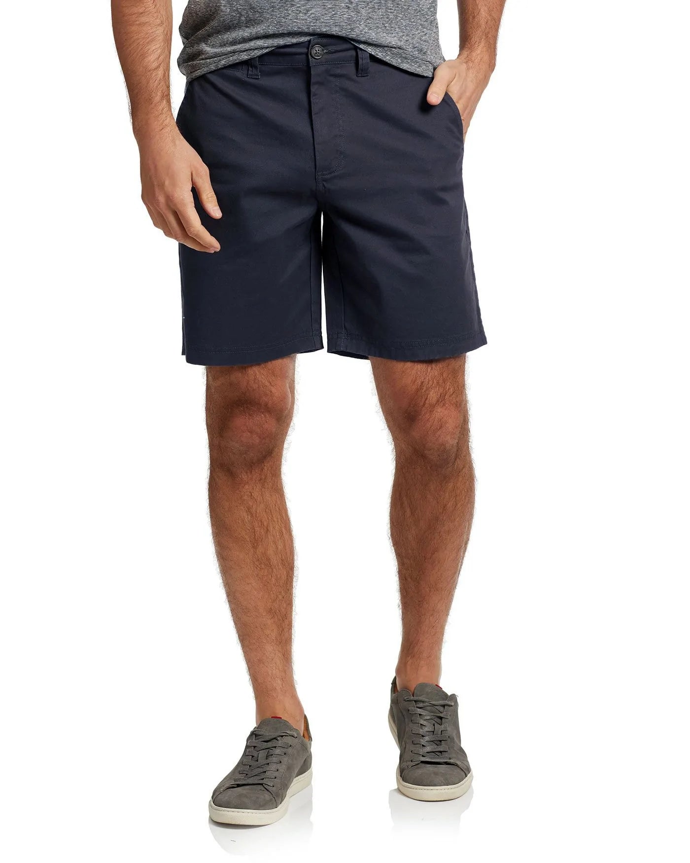 Men's ripped denim shorts for a trendy streetwear aesthetic   Memphis Stretch Short in Slate Blue - 8" Inseam