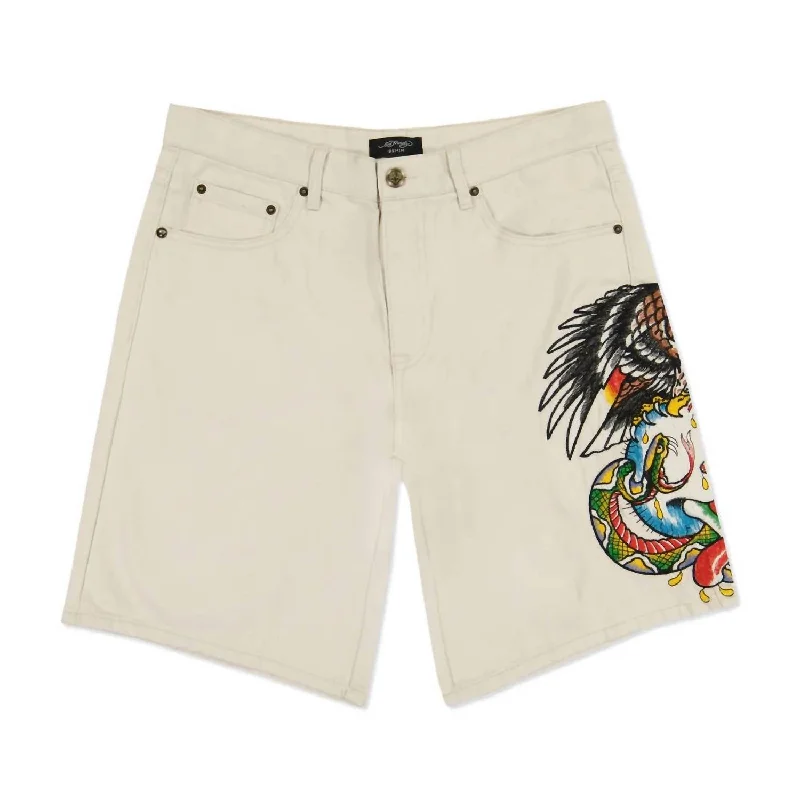 Men's adjustable - length convertible shorts for versatile use   Men's Battle Skull Skater Short In Khaki