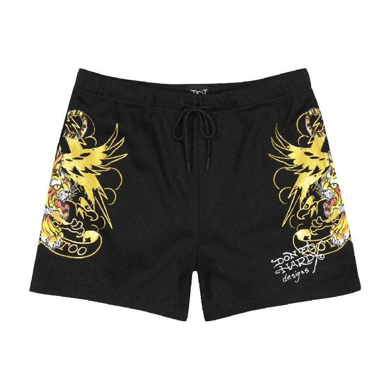 Men's pastel - colored cotton shorts for a spring - friendly outfit   Men's Crawling Tigers Short In Black