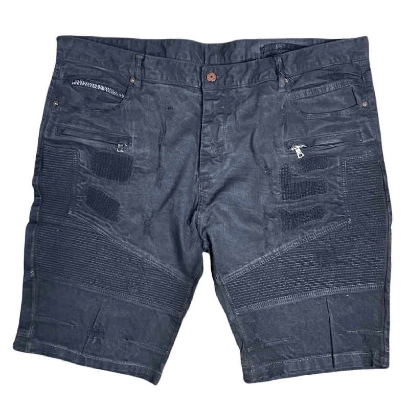 Men's ripped denim shorts for a trendy streetwear aesthetic   Men's Denim Short In Black