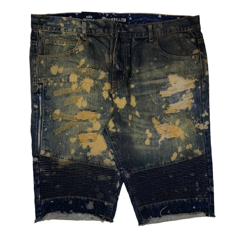 Men's camo print cargo shorts for outdoor adventures Men's Distressed Denim Short In Dark Wash