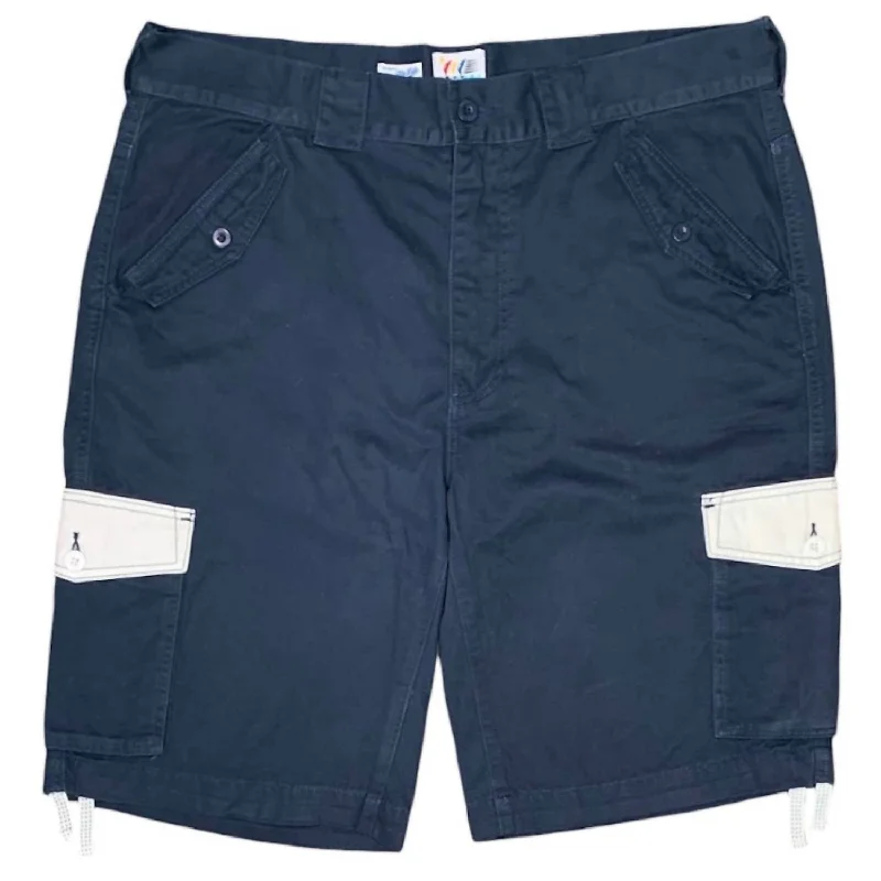 Men's wide - leg linen blend shorts for a relaxed beachside vibe    Men's Fly Life Short In Navy