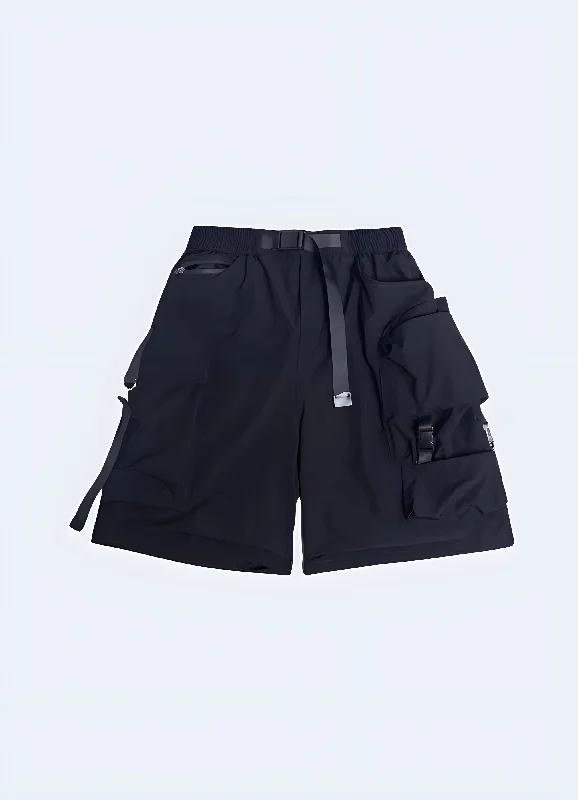 Men's zip - pocket canvas shorts for added functionality during travel   Men's Jogger Shorts