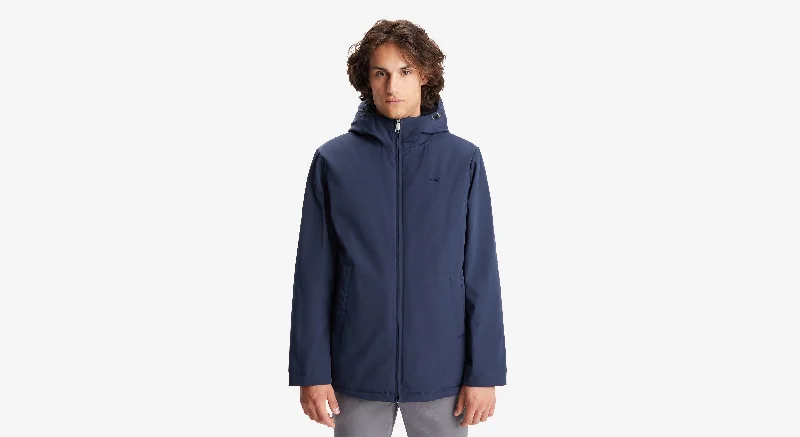 Men's plaid pattern wool blend shorts for a preppy fall style   Men's Poly Arctic Hooded Jacket