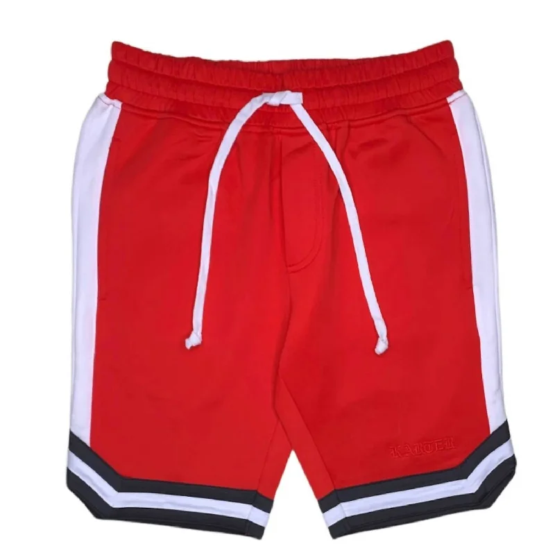 Men's checkered pattern wool shorts for a stylish winter layering option   Men's Pull-On Short In Red