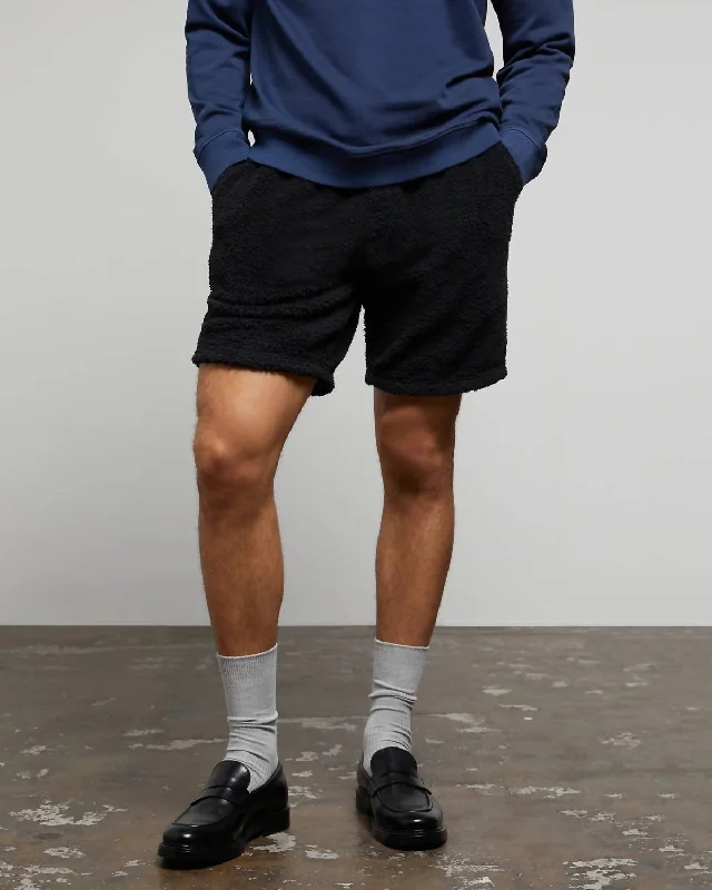 Men's flat - front chino shorts for semi - formal summer events   Mens Sherpa Short In Black