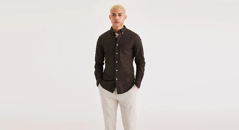 Men's checkered pattern wool shorts for a stylish winter layering option   Men's Slim Fit 2 Button Collar Shirt