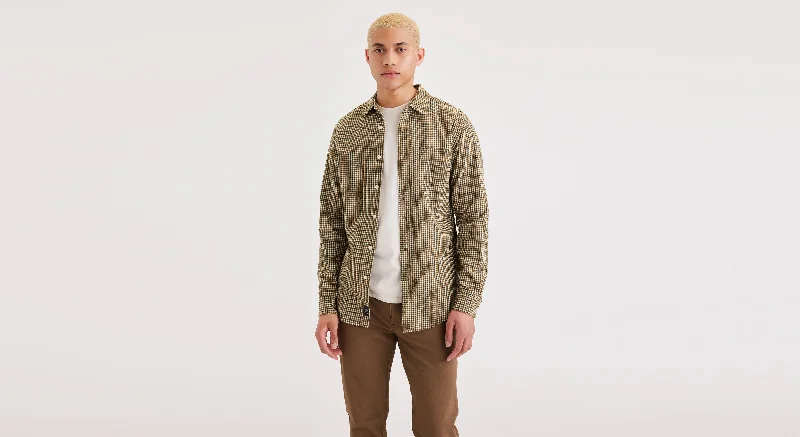 Men's pastel - colored cotton shorts for a spring - friendly outfit   Men's Slim Fit Icon Button Up Shirt