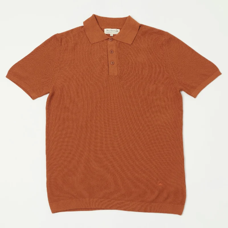 Men's lightweight performance polo shirts for tennis matchesMerz b. Schwanen KPLP02 Plant Based Knitted Polo Shirt - Caramel