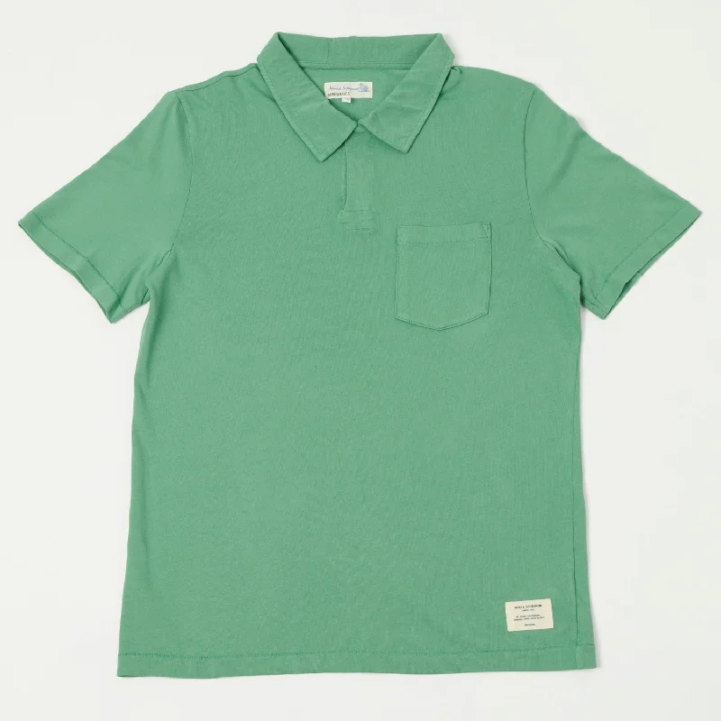 Men's luxury cashmere blend polo shirts in solid colorsMerz b. Schwanen PLP04 Polo Shirt - Grass