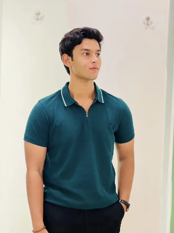 Men's ribbed cuffs and hem polo shirts for a textured lookTimeless Supreme Polo - Universal Edition | Teal