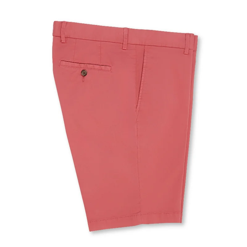 Men's plaid pattern wool blend shorts for a preppy fall style   Microsanded Stretch Twill Short, Nantucket Red