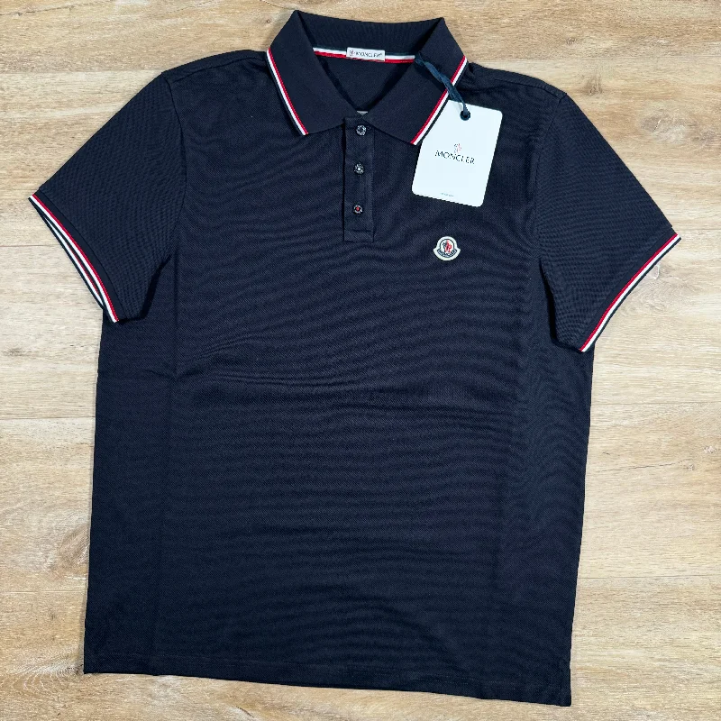 Men's formal - style silk blend polo shirts for special occasionsMoncler Polo Shirt in Navy