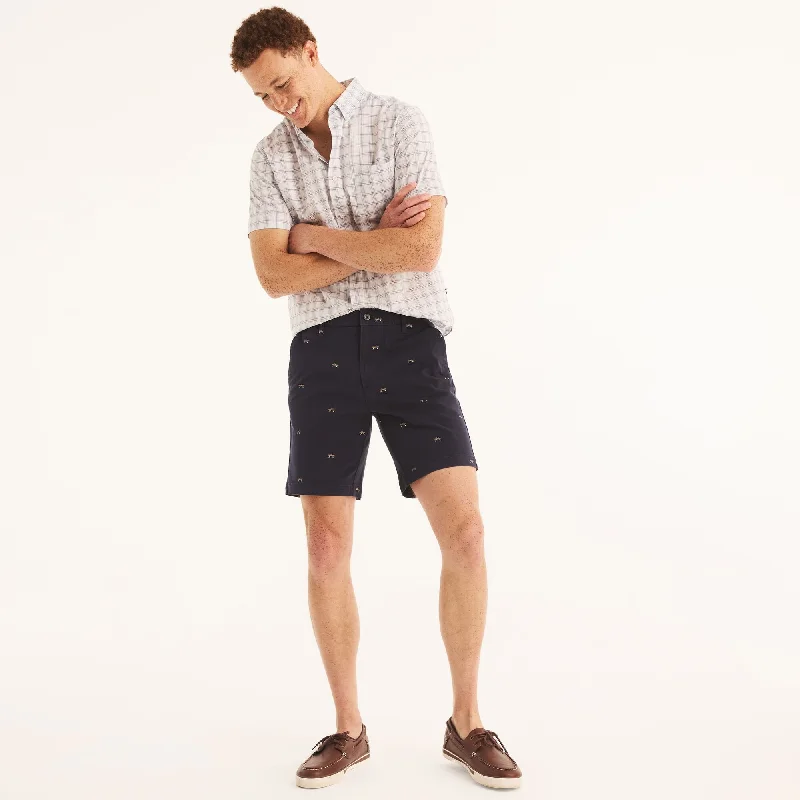 Men's adjustable - length convertible shorts for versatile use   Nautica Mens 8.5" Printed Deck Short