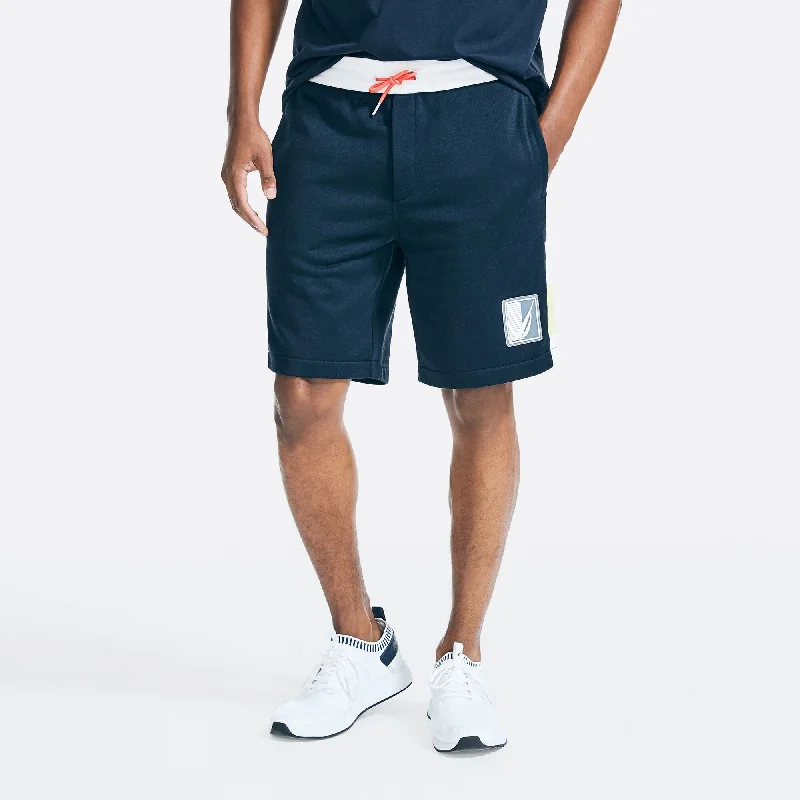 Men's button - fly denim work shorts for durability on the job   Nautica Mens 9" Big & Tall Side Panel Knit Short