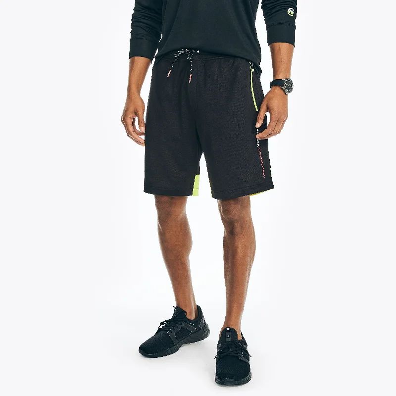 Men's elastic waistband lounge shorts for lazy weekends at home   Nautica Mens Big & Tall Sustainably Crafted Competition 9" Colorblock Short