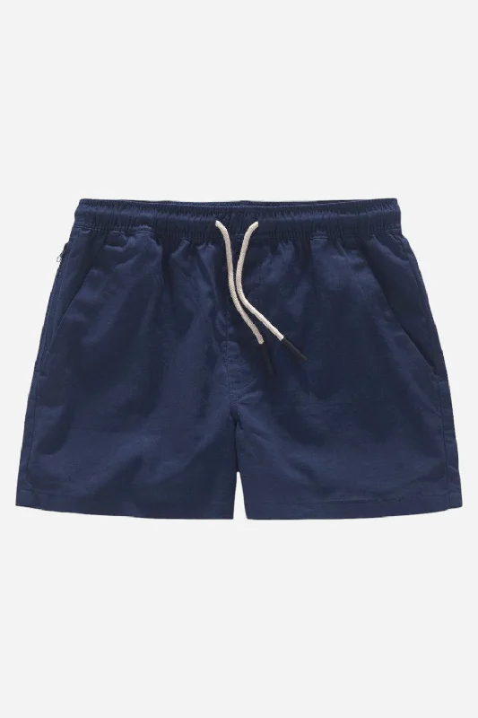 Men's checkered pattern wool shorts for a stylish winter layering option   OAS Navy Linen Shorts