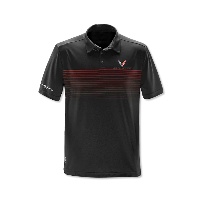 Men's quick - dry polo shirts for water sports activitiesC8 Corvette Gesture Striped Polo