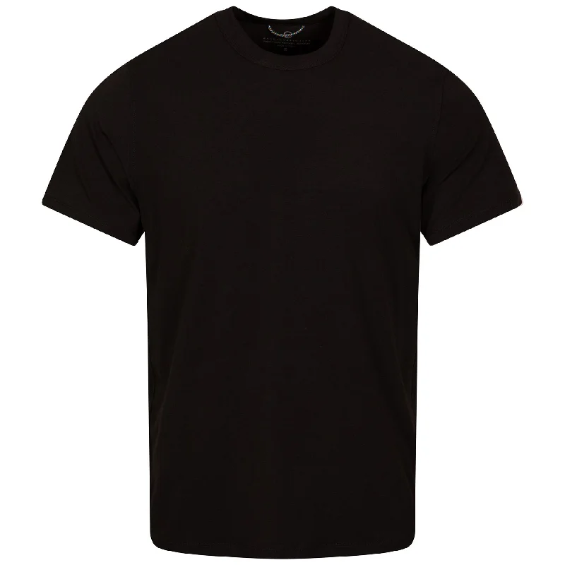 Men's UV - protected polo shirts for outdoor gardeningOden Crewneck Shirt Jet Black - SS24