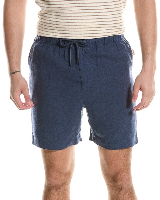 Men's button - fly denim work shorts for durability on the job   Onia Linen-Blend Short