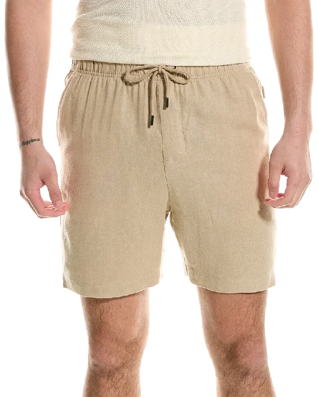 Men's flat - front chino shorts for semi - formal summer events   Onia Linen-Blend Short