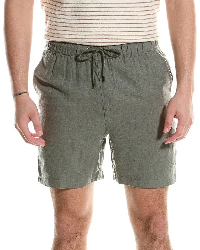 Men's button - fly denim work shorts for durability on the job   Onia Linen-Blend Short