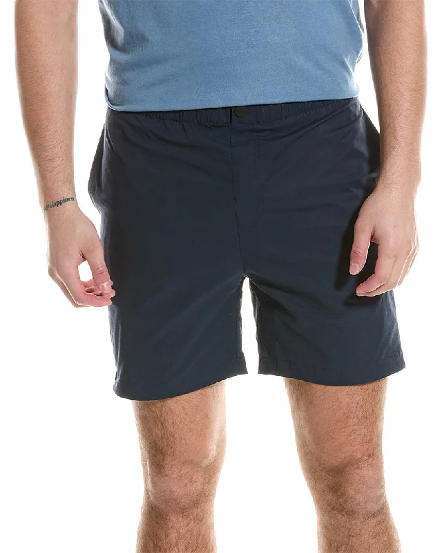 Men's zip - pocket canvas shorts for added functionality during travel   Onia Pull-On Tech Short