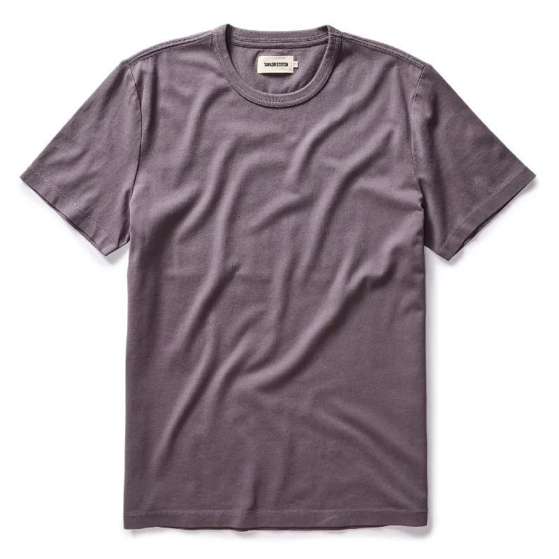 Men's jacquard woven polo shirts with intricate designsThe Organic Cotton Tee in Dried Plum
