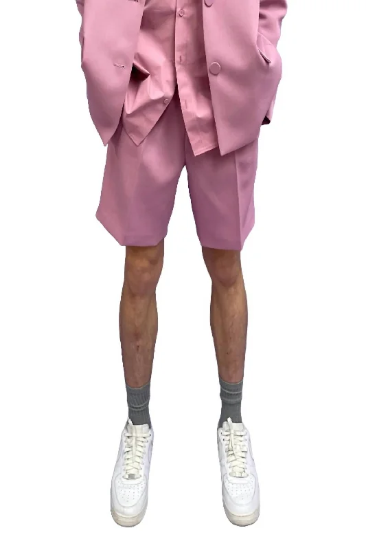 Men's side - stripe track shorts for a sporty running look   Otto Short In Rose