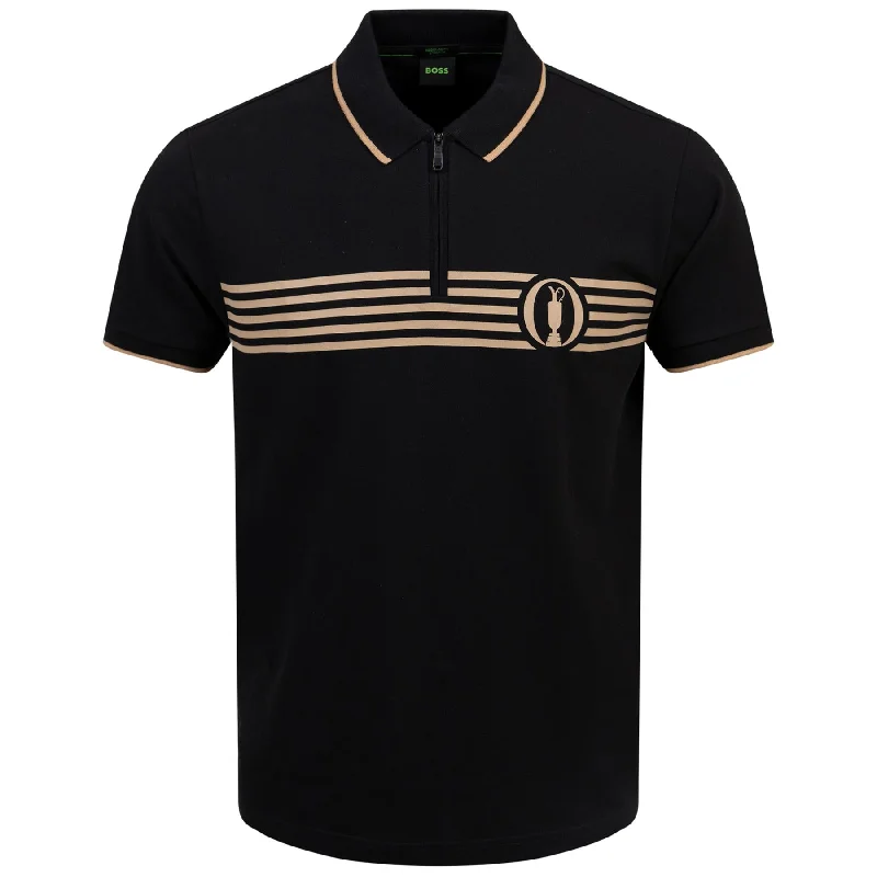 Men's ribbed cuffs and hem polo shirts for a textured lookPariq The Open Cotton Polo Black - AW24