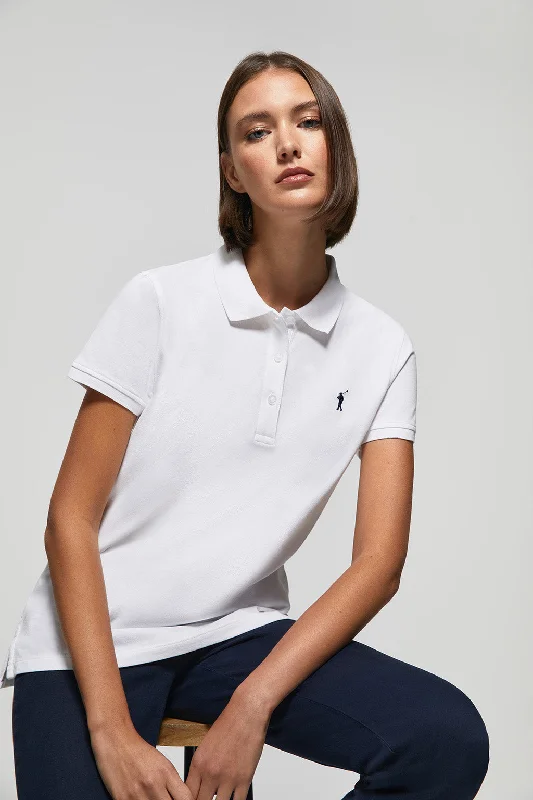 Men's formal - style silk blend polo shirts for special occasionsPolo de manga corta piqué blanco con logo Rigby Go