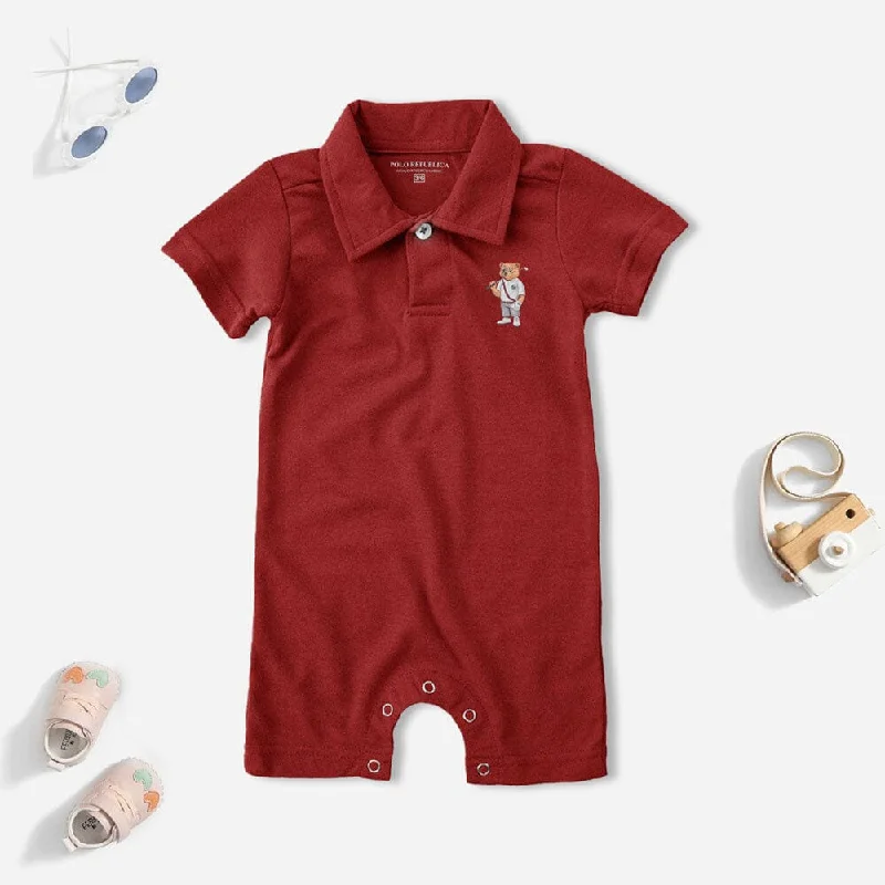 Men's lightweight performance polo shirts for tennis matchesPolo Republica Bear 5 Printed Design Short Sleeve Baby Romper