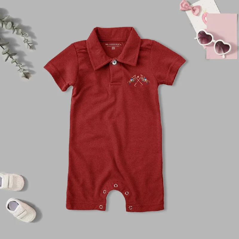 Men's plus size golf polo shirts in moisture wicking fabricPolo Republica Double Pony Printed Design Short Sleeve Baby Romper