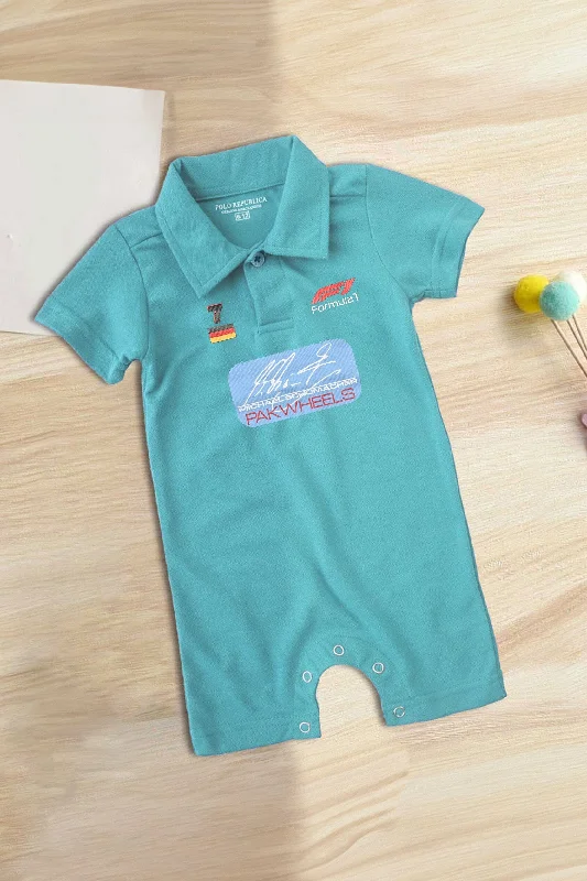 Men's high - collar polo shirts with a modern twistPolo Republica PakWheels Formula 7 Printed Short Sleeve Baby Romper