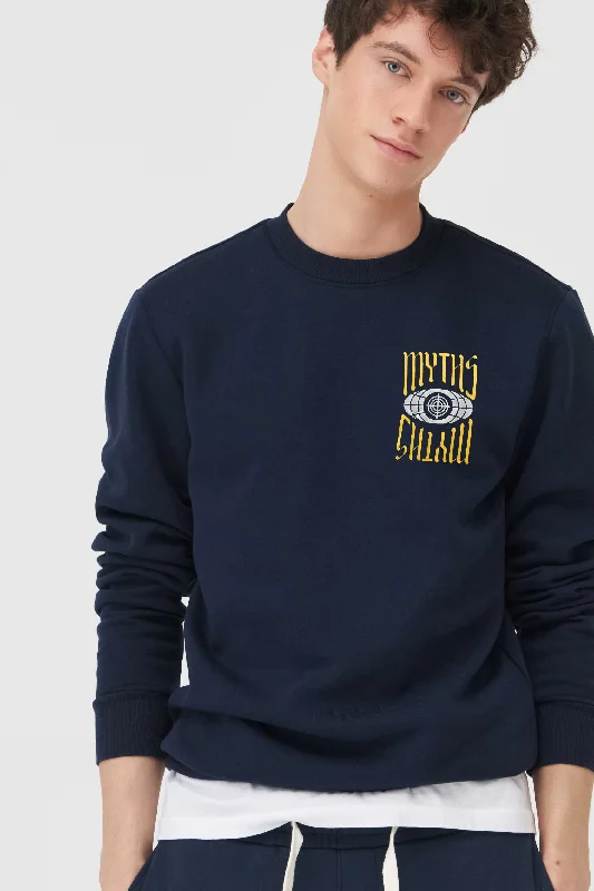 Men's stretchable athletic polo shirts for fitness workoutsPolo Republica Men's Myths Trust Printed Long Sleeve Sweat Shirt