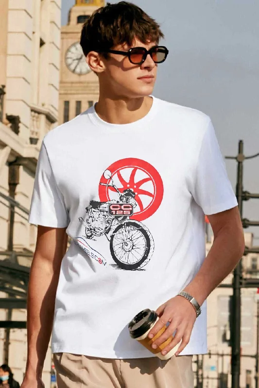 Men's high - collar polo shirts with a modern twistPolo Republica Men's PakWheels CG 125 Printed Crew Neck Tee Shirt