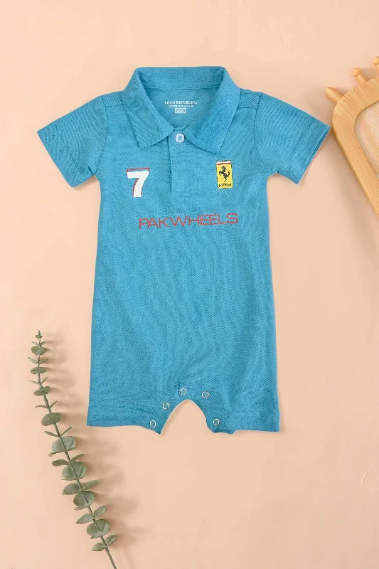 Men's budget - friendly basic polo shirts in multiple colorsPolo Republica PakWheels Ferrari 7 Printed Short Sleeve Baby Romper