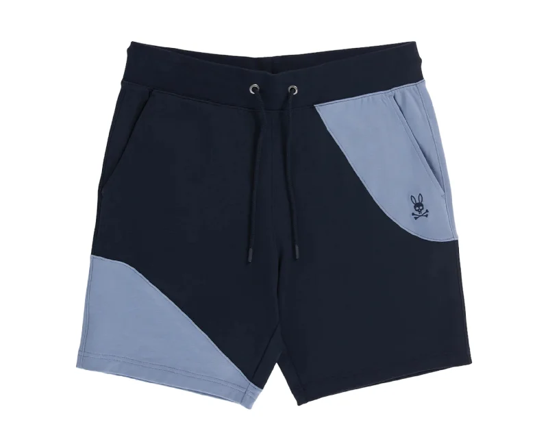 Men's side - stripe track shorts for a sporty running look   Psycho Bunny Men's Kenney Sweatshort Navy B6R933Y1FT-NVY